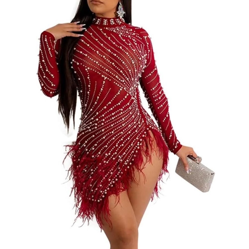 Sequin High Neck Mini Dress